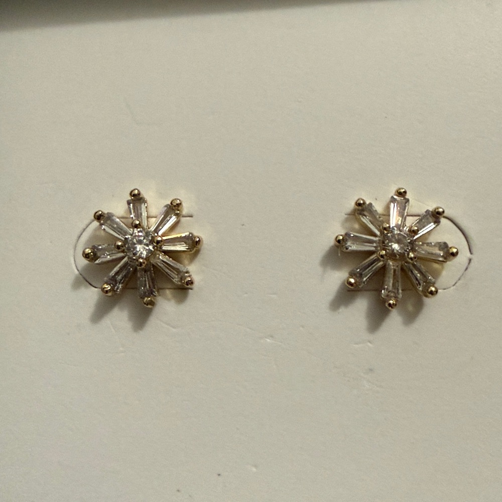Kate Spade Silver Starburst Crystal Stud Earrings - Picture 5 of 5